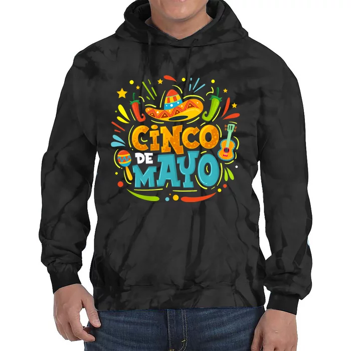 Cinco De Mayo Funny Mexican Sombrero Maracas With Tacos Tie Dye Hoodie