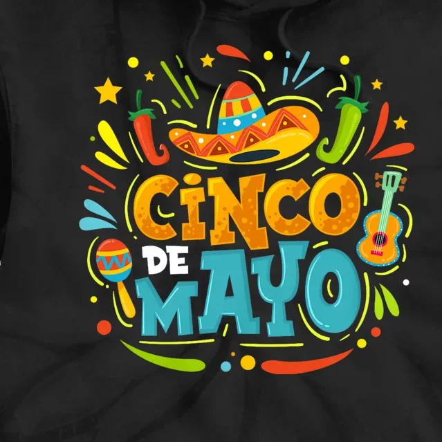 Cinco De Mayo Funny Mexican Sombrero Maracas With Tacos Tie Dye Hoodie