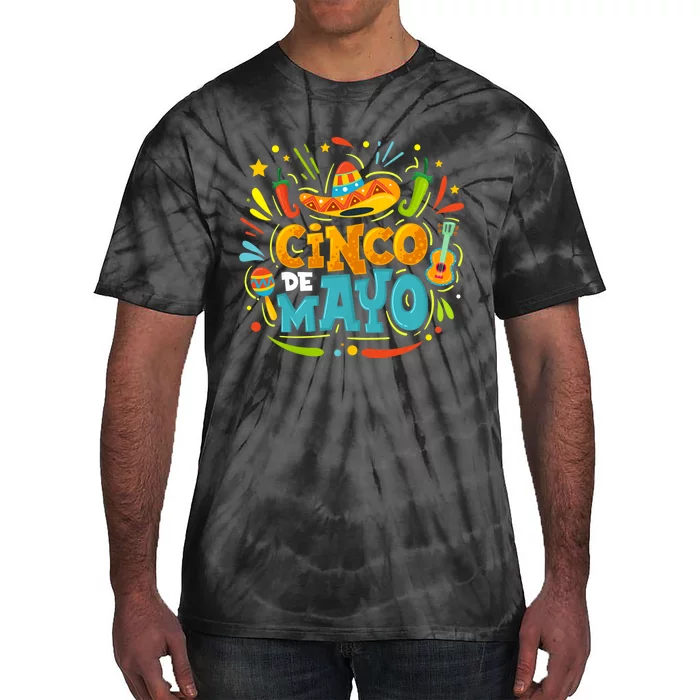 Cinco De Mayo Funny Mexican Sombrero Maracas With Tacos Tie-Dye T-Shirt