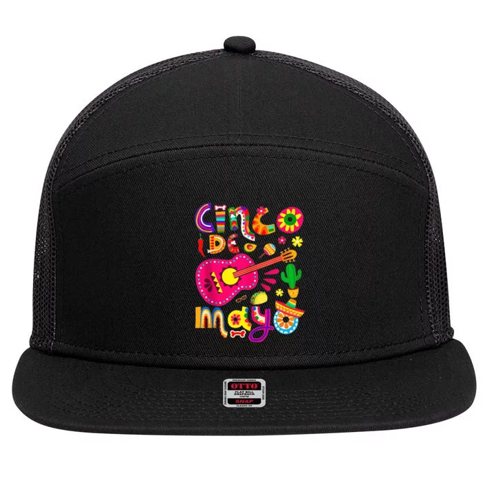 Cinco De Mayo Shirt Mexican Fiesta 5 De Mayo Wo's 7 Panel Mesh Trucker Snapback Hat