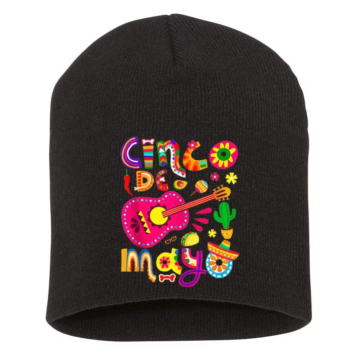 Cinco De Mayo Shirt Mexican Fiesta 5 De Mayo Wo's Short Acrylic Beanie