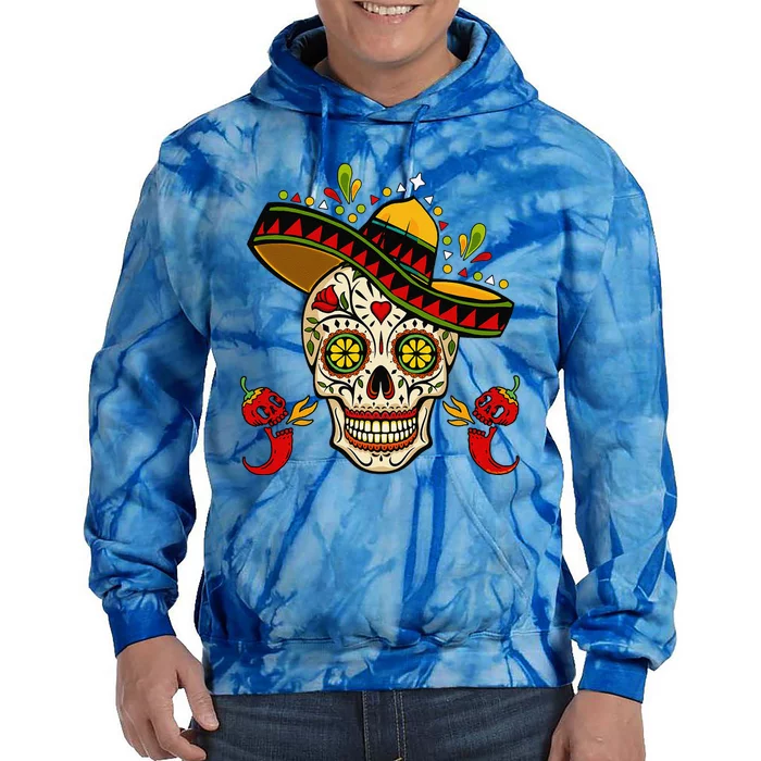 Cinco De Mayo Mexican Fiesta Sugar Skull Cinco De Mayo Tie Dye Hoodie