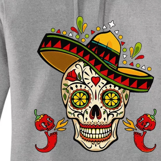 Cinco De Mayo Mexican Fiesta Sugar Skull Cinco De Mayo Women's Pullover Hoodie