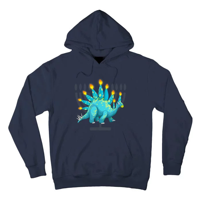 Cute Dinosaur Menorasaurus Hanukkah Stegosaurus Chanukah Kid Tall Hoodie