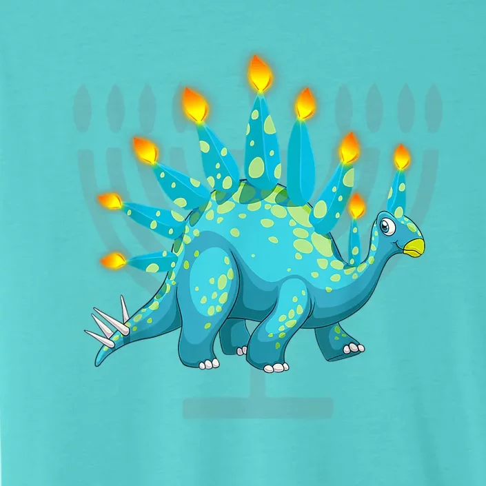 Cute Dinosaur Menorasaurus Hanukkah Stegosaurus Chanukah Kid ChromaSoft Performance T-Shirt