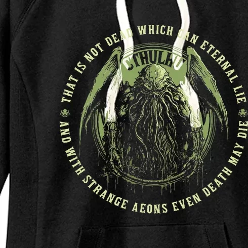 Cthulhu Death May Die Quote Cosmic Horror Cthulhu Women's Fleece Hoodie