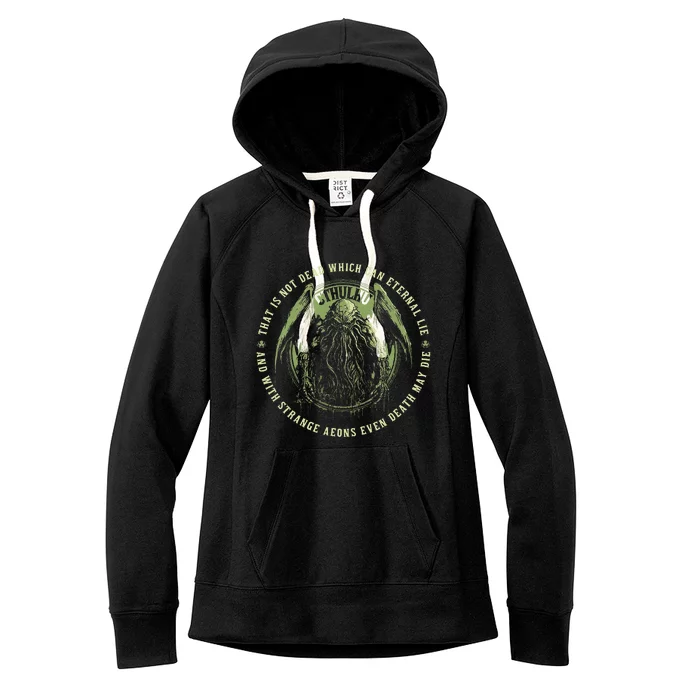 Cthulhu Death May Die Quote Cosmic Horror Cthulhu Women's Fleece Hoodie