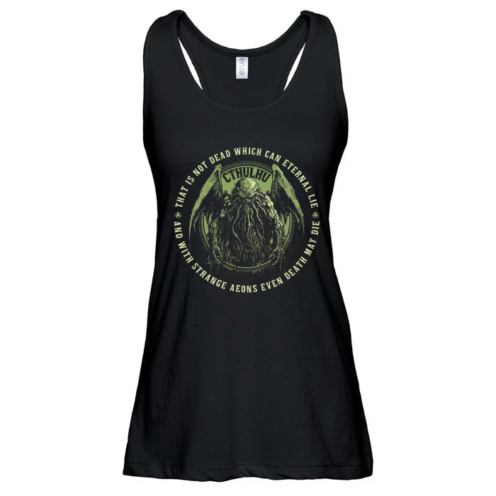 Cthulhu Death May Die Quote Cosmic Horror Cthulhu Ladies Essential Flowy Tank