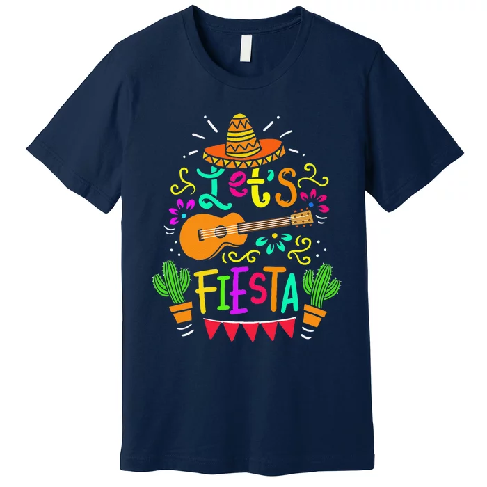 Cinco De Mayo Mexican Guitar Cactus Premium T-Shirt