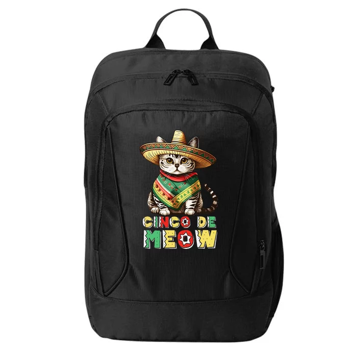 Cinco De Mayo Funny Mexican Cat Sombrero Poncho City Backpack