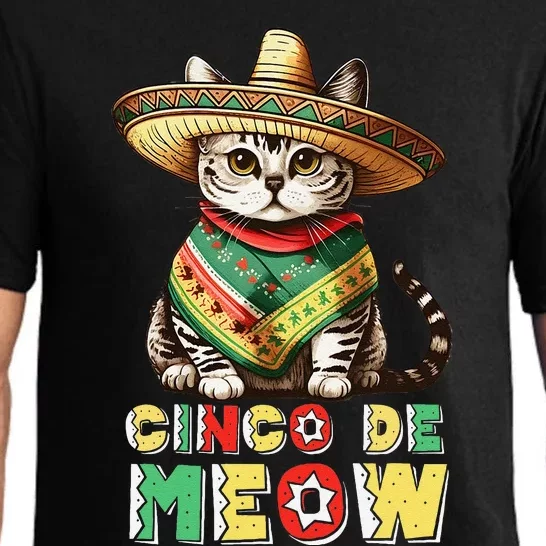 Cinco De Mayo Funny Mexican Cat Sombrero Poncho Pajama Set