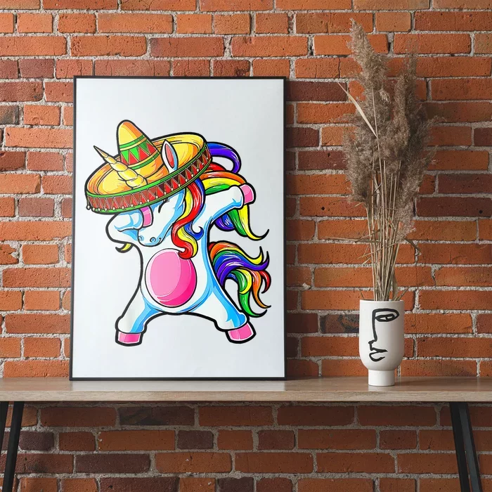 Cinco De Mayo Funny Dabbing Unicorn Sombrero Mexican Poster