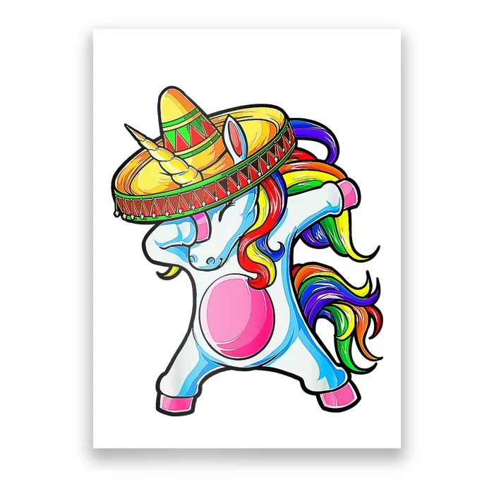 Cinco De Mayo Funny Dabbing Unicorn Sombrero Mexican Poster