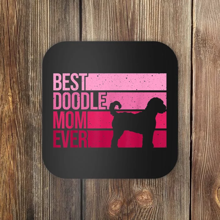 Cool Doodle Mom Art Women Aussiedoodle Goldendoodle Dog Coaster