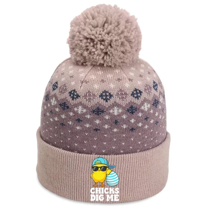 Chicks Dig Me Easter Happy Easter Funny The Baniff Cuffed Pom Beanie