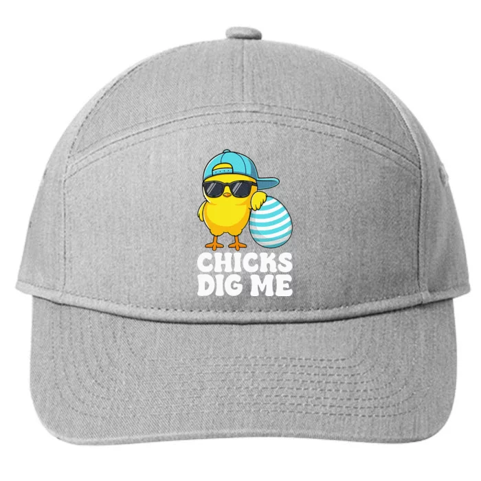 Chicks Dig Me Easter Happy Easter Funny 7-Panel Snapback Hat