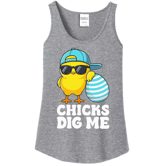 Chicks Dig Me Easter Happy Easter Funny Ladies Essential Tank