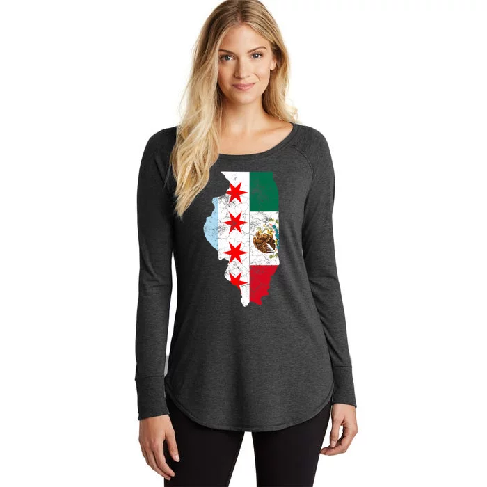 Cinco De Mayo Chicago Mexican Flag Women Gift Women's Perfect Tri Tunic Long Sleeve Shirt