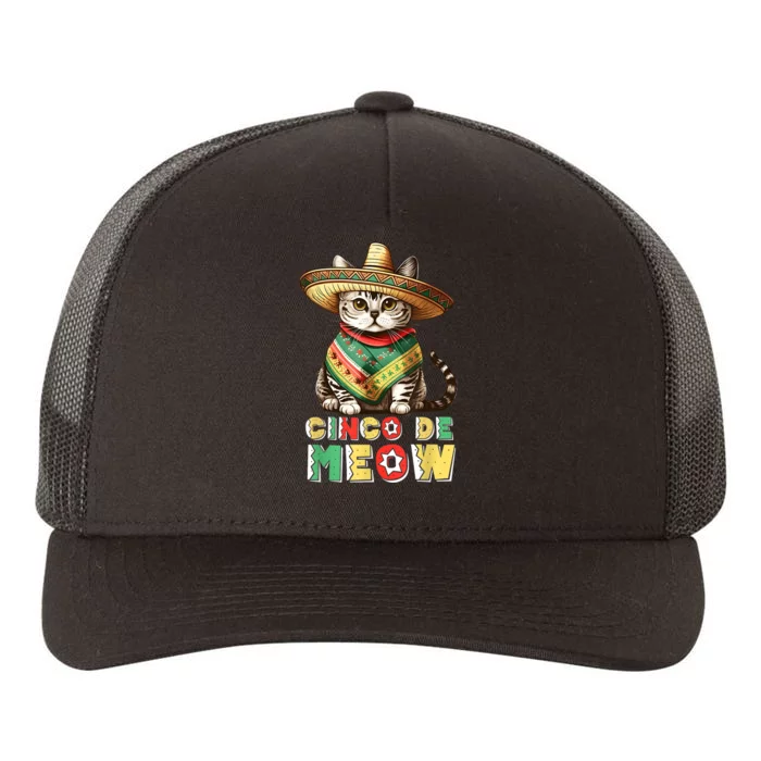 Feliz Cinco de Mayo! Cute Mexican Cat Sombrero Fiesta 5 Mayo Yupoong Adult 5-Panel Trucker Hat