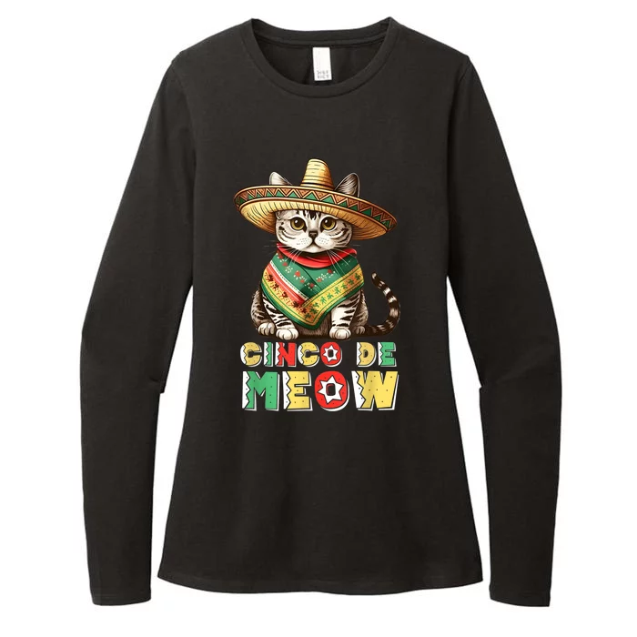 Feliz Cinco de Mayo! Cute Mexican Cat Sombrero Fiesta 5 Mayo Womens CVC Long Sleeve Shirt