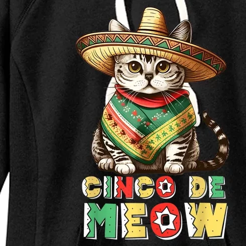 Feliz Cinco de Mayo! Cute Mexican Cat Sombrero Fiesta 5 Mayo Women's Fleece Hoodie