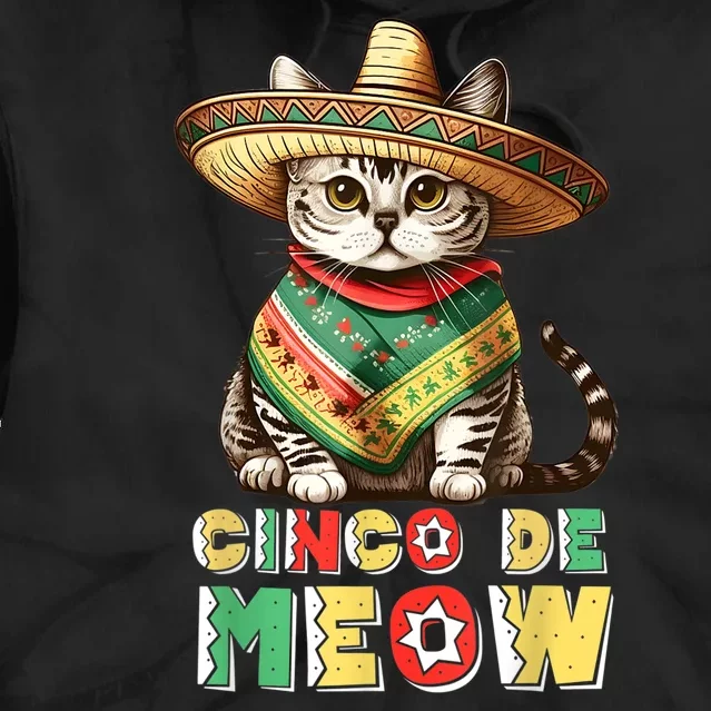 Feliz Cinco de Mayo! Cute Mexican Cat Sombrero Fiesta 5 Mayo Tie Dye Hoodie