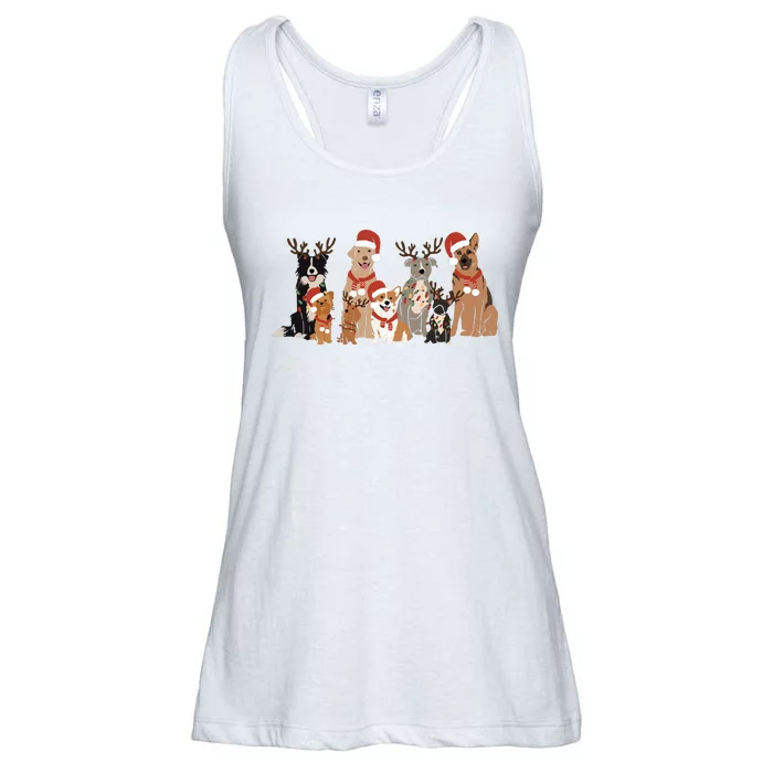 Christmas Dogs Merry Dogmas Ladies Essential Flowy Tank