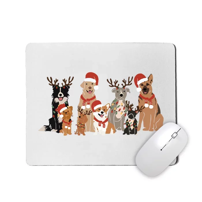 Christmas Dogs Merry Dogmas Mousepad