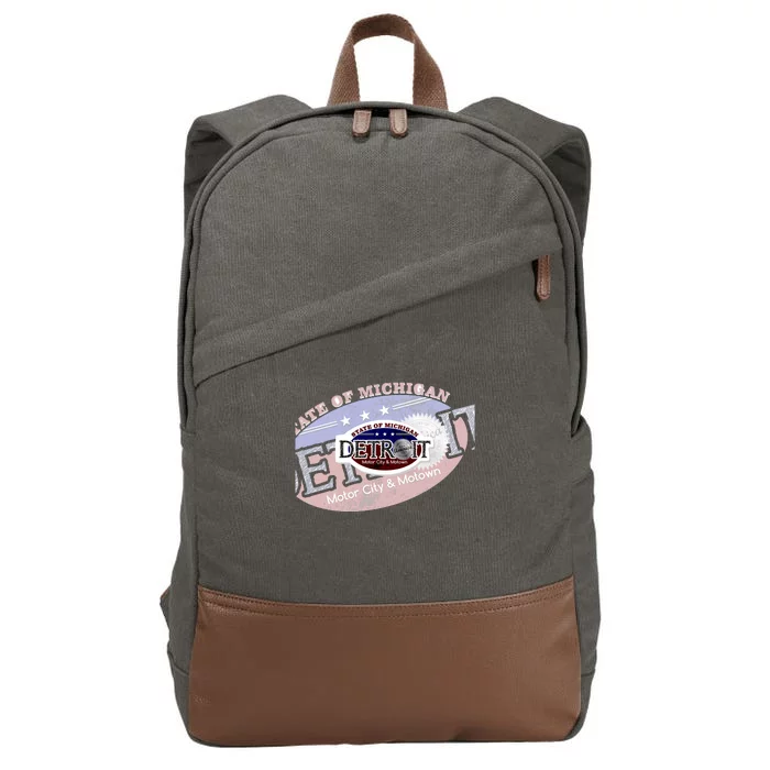 Cool Detroit Motor City Motown Logo Cotton Canvas Backpack