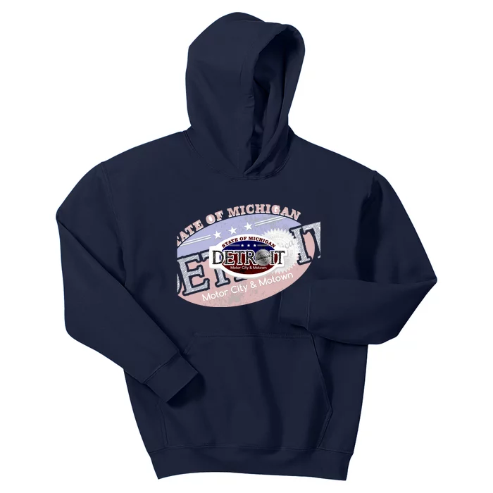 Cool Detroit Motor City Motown Logo Kids Hoodie