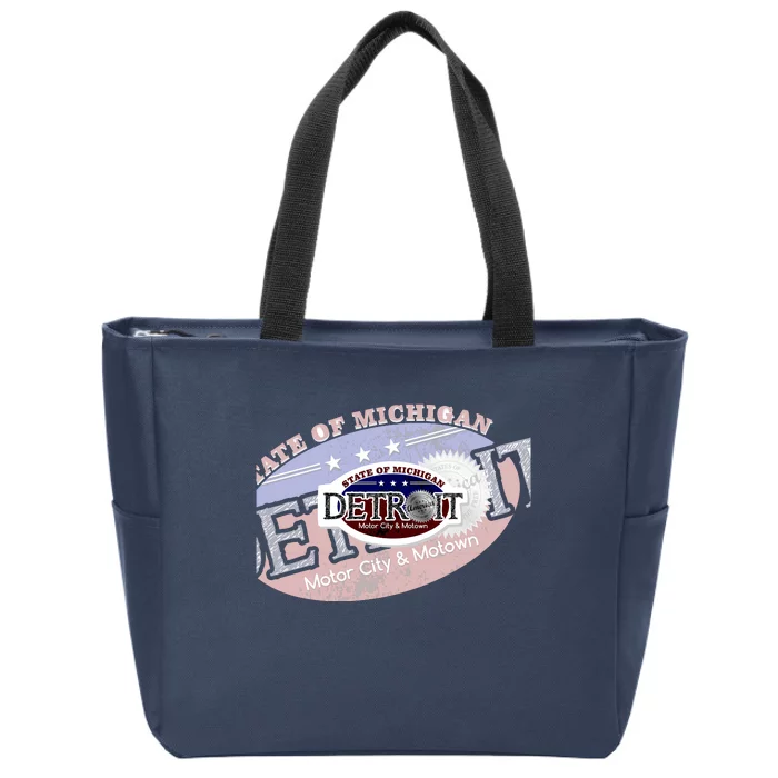 Cool Detroit Motor City Motown Logo Zip Tote Bag