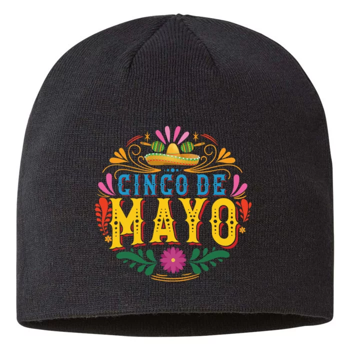 Cinco De Mayo Celebration Graphic 8 1/2in Sustainable Knit Beanie