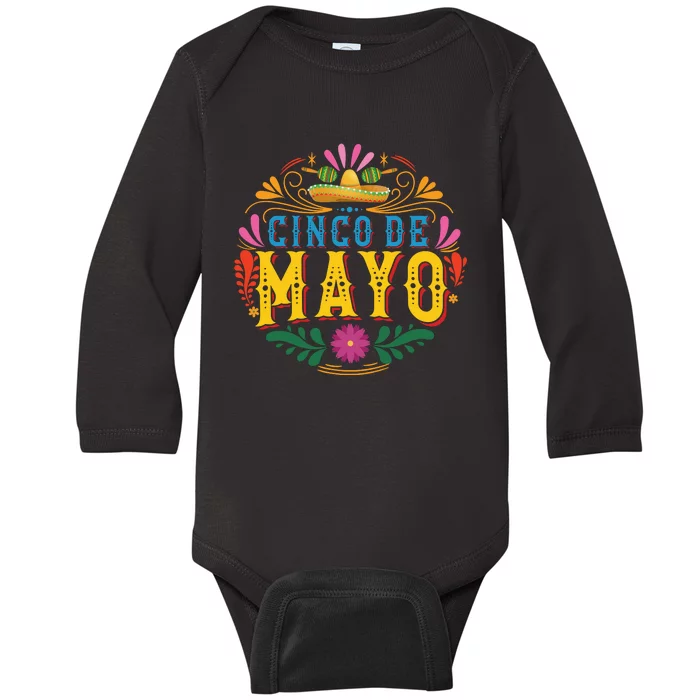 Cinco De Mayo Celebration Graphic Baby Long Sleeve Bodysuit