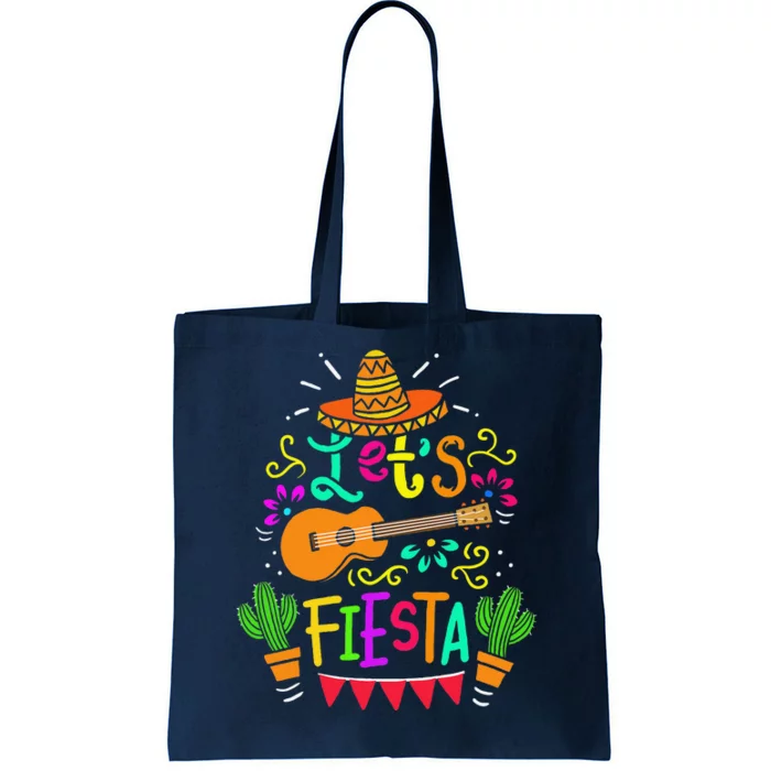 Cinco De Mayo Mexican Guitar Cactus Tote Bag