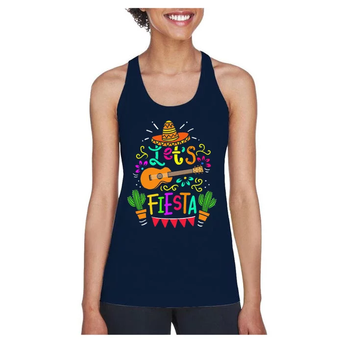 Cinco De Mayo Mexican Guitar Cactus Women's Racerback Tank