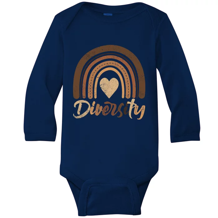 Celebrate Diversity Melanin Rainbow Bhm Blm Afro Cute Gift Baby Long Sleeve Bodysuit