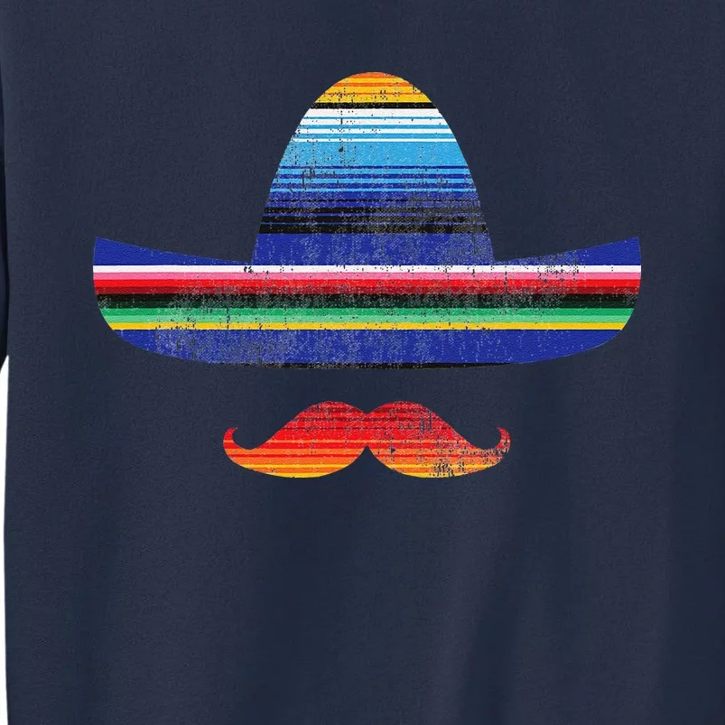 Cinco De Mayo Serape Blanket Inspired Sombrero Mustache Sweatshirt