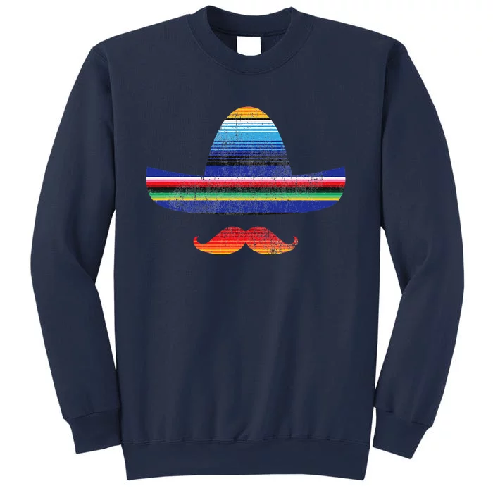 Cinco De Mayo Serape Blanket Inspired Sombrero Mustache Sweatshirt