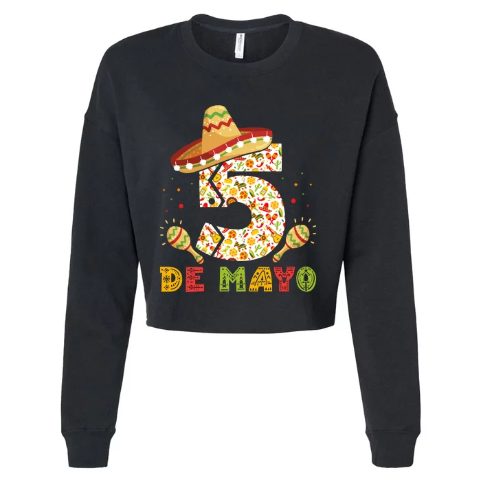 Cinco De Mayo Celebration Graphic Cropped Pullover Crew