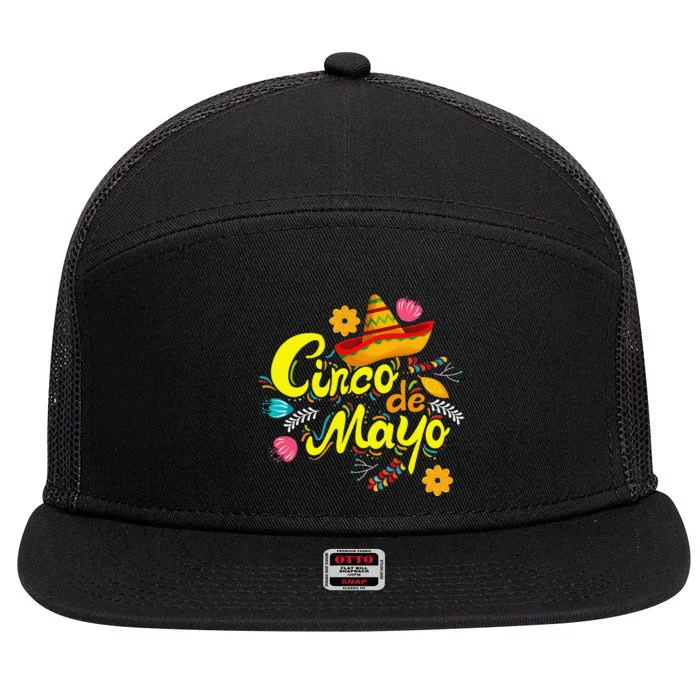 Cinco De Mayo Fiesta Surprise 7 Panel Mesh Trucker Snapback Hat