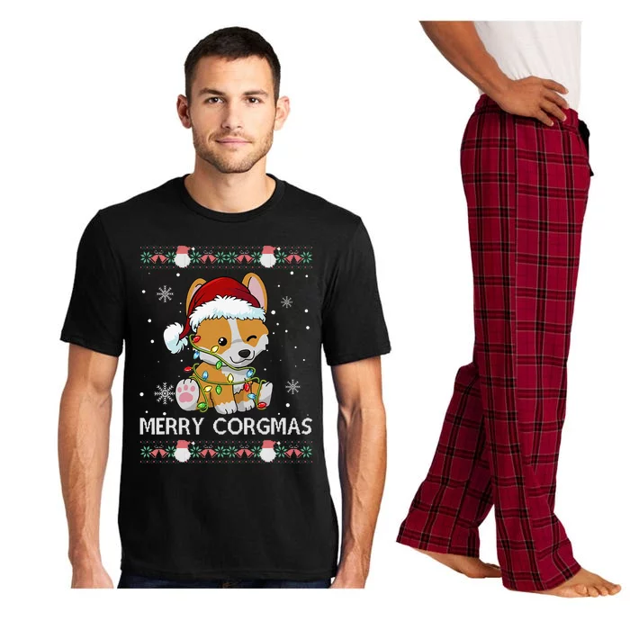 Corgi Dog Merry Corgmas Santa Corgi Ugly Christmas Funny Pajama Set