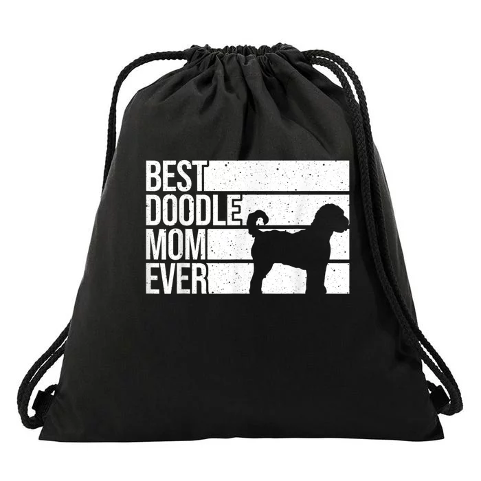 Cool Doodle Mom Art Women Aussiedoodle Goldendoodle Dog Drawstring Bag