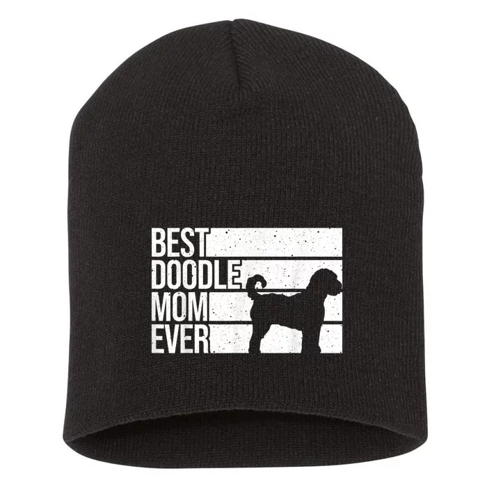 Cool Doodle Mom Art Women Aussiedoodle Goldendoodle Dog Short Acrylic Beanie