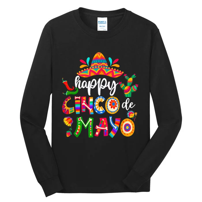 Cinco De Mayo Shirt Mexican Fiesta 5 De Mayo Festival Gifts Tall Long Sleeve T-Shirt