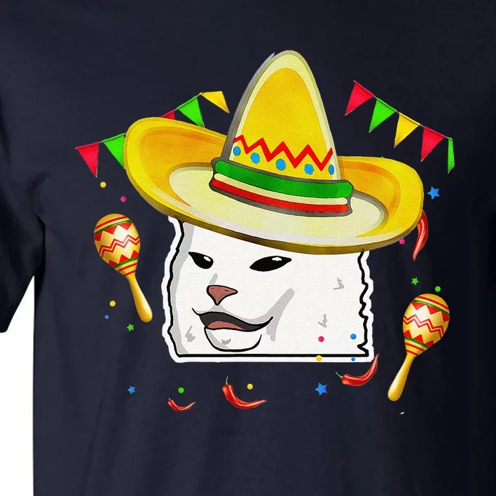 Cinco De Mayo Smudge Cat Mexican Lover Sombrero Cat Gifts Tall T-Shirt