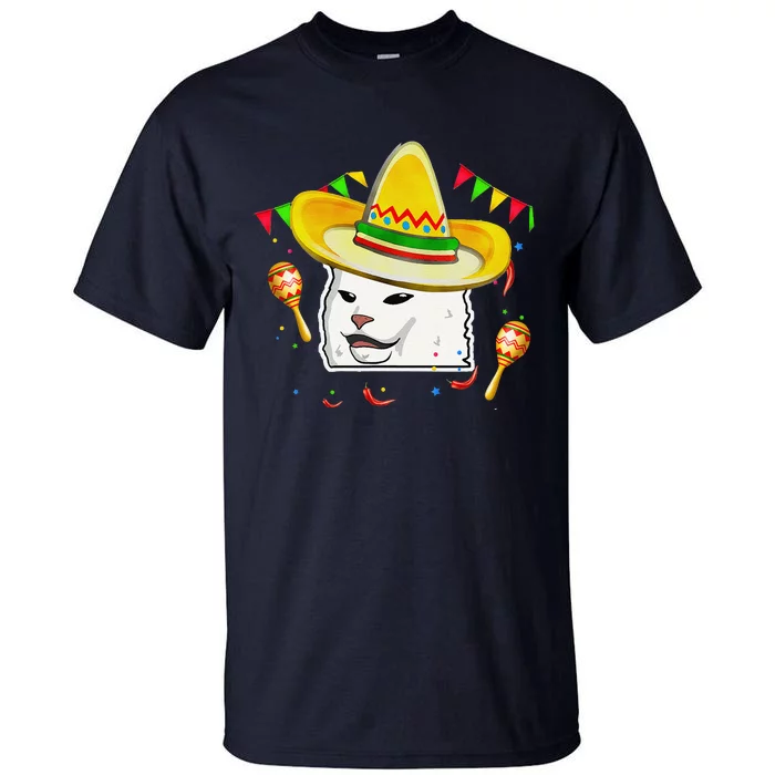 Cinco De Mayo Smudge Cat Mexican Lover Sombrero Cat Gifts Tall T-Shirt