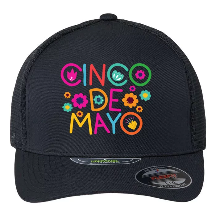 Cinco De Mayo Colorful Celebration Flexfit Unipanel Trucker Cap