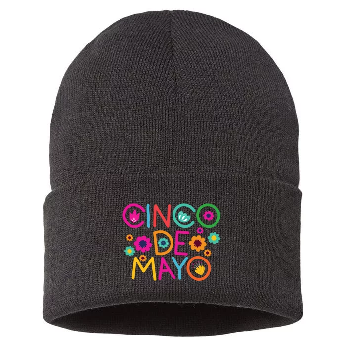 Cinco De Mayo Colorful Celebration Sustainable Knit Beanie