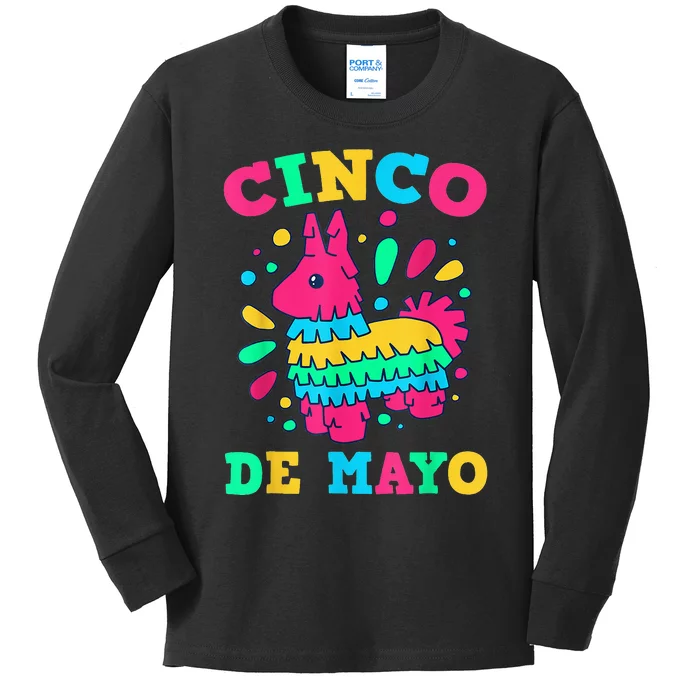 Cinco De Mayo Fiesta Party Time 5th of May Mexican Pride Kids Long Sleeve Shirt