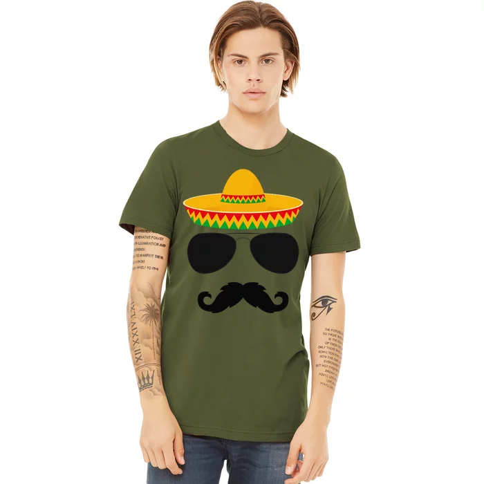 Cinco De Mayo Party Shirts Funny Cinco De Mayo Mustache Face Premium T-Shirt